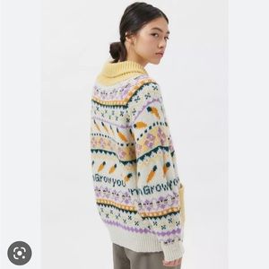 Urban Outfitters Sprouted Zip Front Cardigan